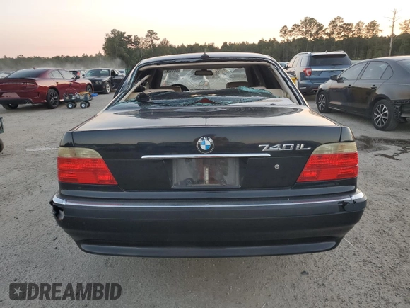 2001 BMW 7 Series 740iL with VIN WBAGH83481DP27673, listed as a Copart auction lot 75961134 with 149,120 mi miles and Salvage Title. Bid and sale history available at carsss.com. Image 6.