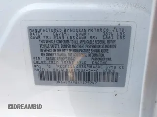 2019 Nissan Sentra S z VIN 3N1AB7AP8KY379747, wystawiony jako IAAI lot #41376492 z przebiegiem 92 328 mil mil oraz . Historia ofert i sprzedaży dostępna na DreamBid. Obrazek 9.