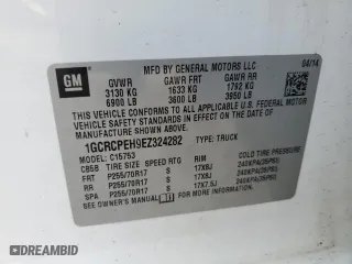 2014 Chevrolet Silverado 1500 Work Truck with VIN 1GCRCPEH9EZ324282, listed as a Copart auction lot 52715325 with 127,180 mi miles and Clean Title. Bid and sale history available at carsss.com. Image 12.