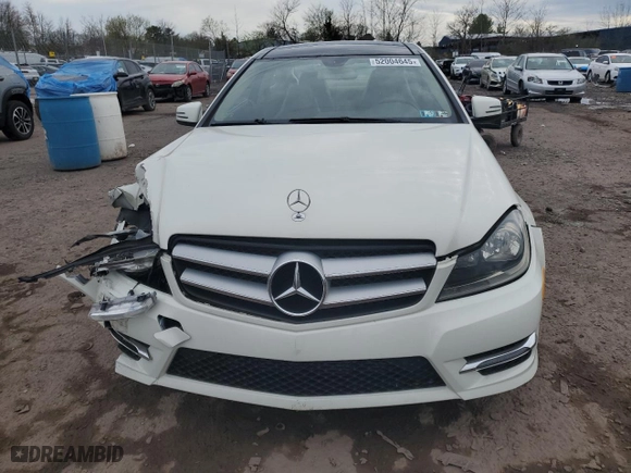 2012 Mercedes-Benz C-Class C 250 with VIN WDDGJ4HBXCF741630, listed as a Copart auction lot 52004645 with 91,428 mi miles and Salvage Title. Bid and sale history available at carsss.com. Image 5.