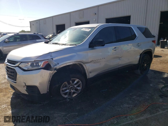 2019 Chevrolet Traverse LS z VIN 1GNERFKW6KJ269043, wystawiony jako Copart lot #53783705 z przebiegiem 98 910 mil mil oraz Nie do naprawy • Non repairable. Historia ofert i sprzedaży dostępna na DreamBid. Obrazek 1.