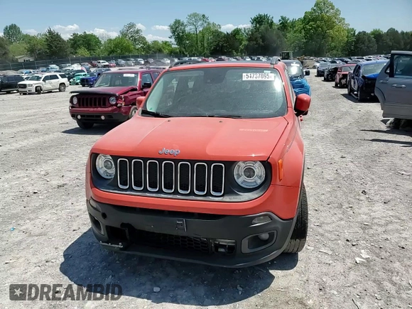 2017 Jeep Renegade Latitude with VIN ZACCJABBXHPF77140, listed as a Copart auction lot 54737895 with 157,373 mi miles and Salvage title. Bid and sale history available at DreamBid. Image 14.