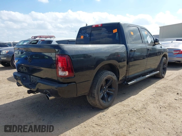 2016 Ram 1500 Sport with VIN 1C6RR6MT9GS383284, listed as a IAAI auction lot 41537068 with Not Provided miles. Bid and sale history available at carsss.com. Image 4.