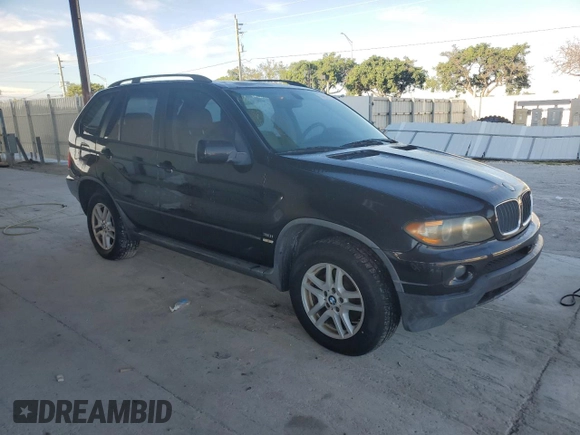 2005 BMW X5 3.0i with VIN 5UXFA13555LY14993, listed as a Copart auction lot 74434944 with 145,021 mi miles and Clean Title. Bid and sale history available at carsss.com. Image 4.