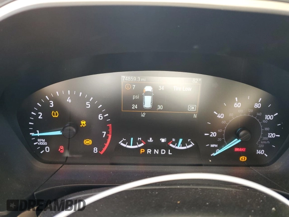 2020 Ford Escape SEL with VIN 1FMCU0H60LUC61177, listed as a Copart auction lot 57350665 with 74,859 mi miles and Salvage title. Bid and sale history available at DreamBid. Image 9.