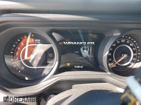 2024 Jeep Wrangler Sport S with VIN 1C4PJXAG3RW368392, listed as a Copart auction lot 52962535 with 9,128 mi miles and Salvage title. Bid and sale history available at DreamBid. Image 9.