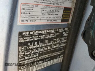 2007 Mercedes-Benz R 3.5L with VIN 4JGCB65E57A043893, listed as a Copart auction lot 47870695 with 157,273 mi miles and Clean Title. Bid and sale history available at carsss.com. Image 13.