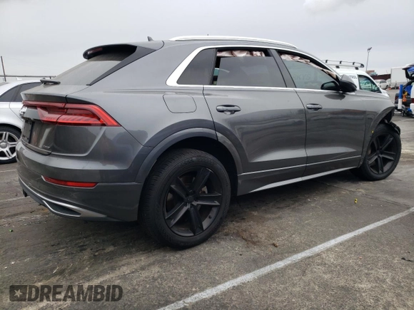 2019 Audi Q8 Premium with VIN WA1AVAF19KD016537, listed as a Copart auction lot 47663195 with 70,409 mi miles and Salvage Title. Bid and sale history available at carsss.com. Image 3.