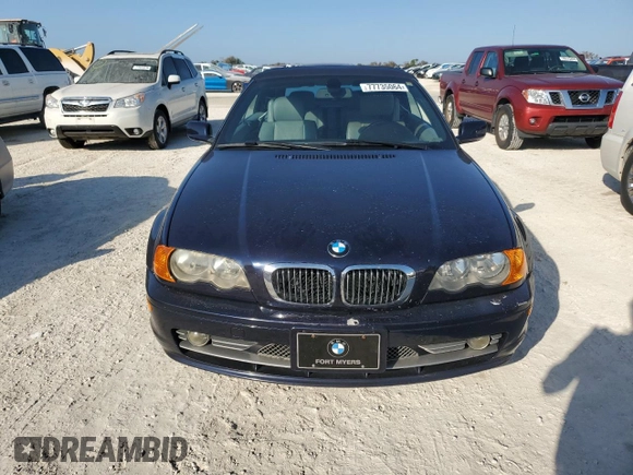 2003 BMW 3 Series 330Ci with VIN WBABS53423JU96915, listed as a Copart auction lot 77735064 with 0 mi miles and Salvage Title. Bid and sale history available at carsss.com. Image 5.