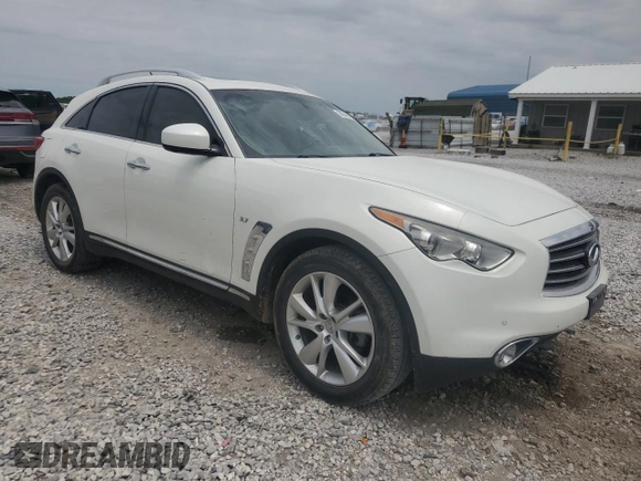 2015 Infiniti QX70 with VIN JN8CS1MU7FM381300, listed as a Copart auction lot 58246015 with 142,043 mi miles and Clean title. Bid and sale history available at DreamBid. Image 4.