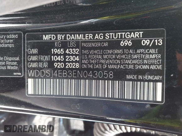 2014 Mercedes-Benz CLA 250 z VIN WDDSJ4EB3EN043058, wystawiony jako IAAI lot #42183317 z przebiegiem 147 440 mil mil oraz . Historia ofert i sprzedaży dostępna na DreamBid. Obrazek 9.