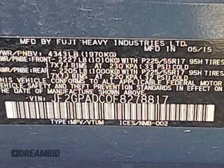 2015 Subaru Crosstrek Premium с VIN JF2GPADC0F8278817, выставлен на аукционе IAAI как лот 42285318 с пробегом 102 814 миль миль и . История ставок и продаж доступна на DreamBid. Изображение 9.