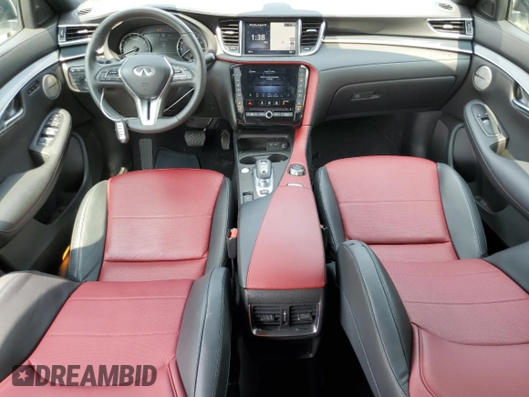 2023 Infiniti QX50 Sport with VIN 3PCAJ5FA4PF121110, listed as a Copart auction lot 65622154 with 9,708 mi miles and Salvage title. Bid and sale history available at DreamBid. Image 8.