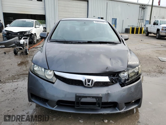 2011 Honda Civic LX with VIN 2HGFA1F55BH522350, listed as a Copart auction lot 53854795 with 39,749 mi miles and Salvage Title. Bid and sale history available at DreamBid. Image 5.