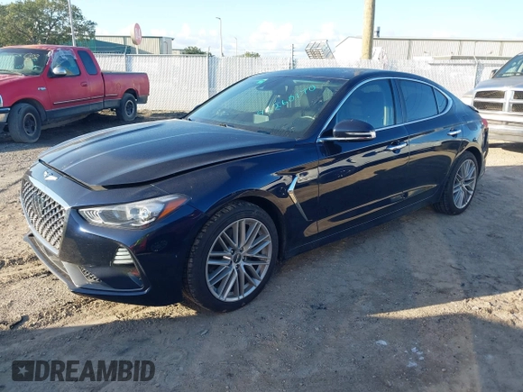 2020 Genesis G70 2.0T с VIN KMTG64LA1LU062420, выставлен на аукционе IAAI как лот 42260170 с пробегом 68 450 миль миль и . История ставок и продаж доступна на DreamBid. Изображение 2.