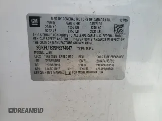 2015 GMC Terrain SLT with VIN 2GKFLTE39F6274047, listed as a Copart auction lot 58735495 with 212,375 mi miles and Non repairable. Bid and sale history available at DreamBid. Image 14.