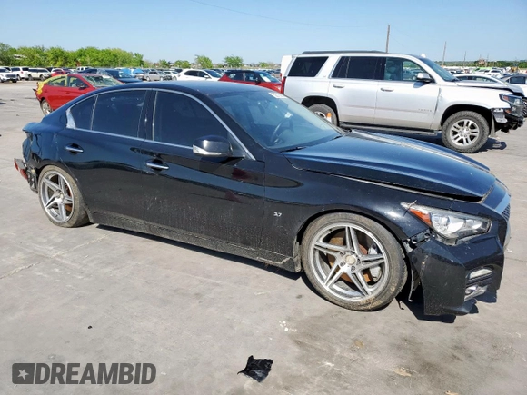 2015 Infiniti Q50 Sport with VIN JN1BV7AR2FM393634, listed as a Copart auction lot 52210065 with 147,423 mi miles and Clean title. Bid and sale history available at DreamBid. Image 4.