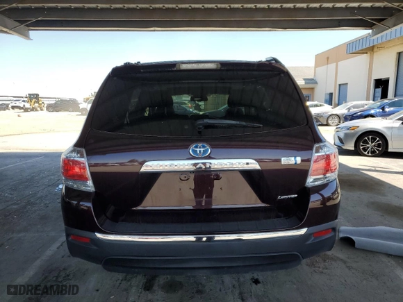 2013 Toyota Highlander Hybrid Limited with VIN JTEDC3EH9D2018432, listed as a Copart auction lot 53140295 with 106,817 mi miles and Salvage Title. Bid and sale history available at carsss.com. Image 6.