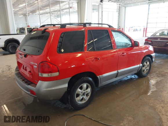 2005 Hyundai Santa Fe GLS with VIN KM8SC73E95U890509, listed as a IAAI auction lot 41726541 with 171,992 mi miles. Bid and sale history available at carsss.com. Image 4.