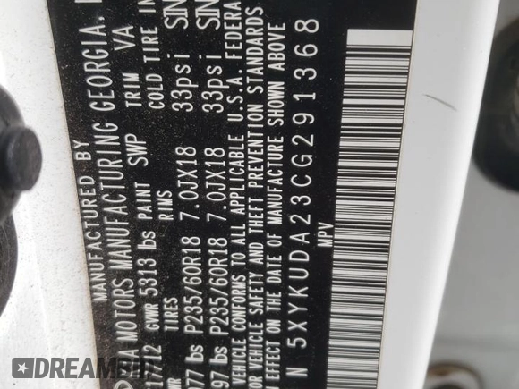 2012 Kia Sorento EX z VIN 5XYKUDA23CG291368, wystawiony jako Copart lot #42061635 z przebiegiem 134 472 mil mil oraz Szkoda całkowita • Salvage title. Historia ofert i sprzedaży dostępna na DreamBid. Obrazek 14.