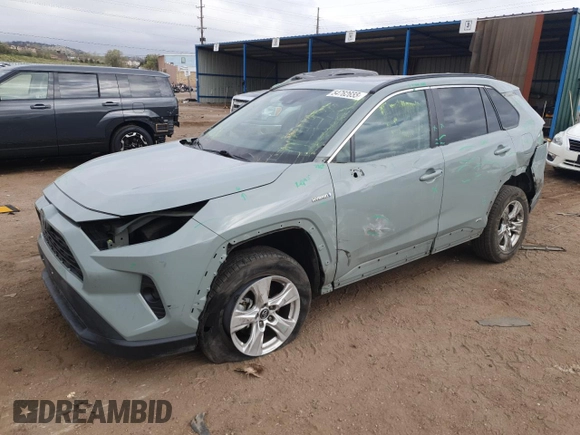 2020 Toyota RAV4 Hybrid XLE with VIN 2T3RWRFV2LW057300, listed as a Copart auction lot 54762655 with 96,624 mi miles and Salvage title. Bid and sale history available at DreamBid. Image 1.