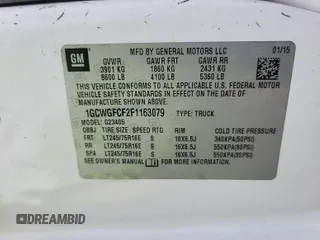 2015 Chevrolet Express Cargo with VIN 1GCWGFCF2F1163079, listed as a IAAI auction lot 42832363 with 183,774 mi miles and . Bid and sale history available at DreamBid. Image 47.