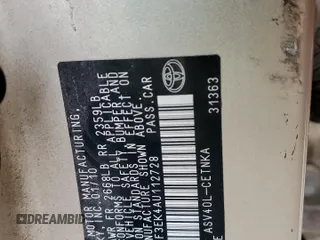 2010 Toyota Camry z VIN 4T1BF3EK4AU112728, wystawiony jako Copart lot #54740835 z przebiegiem 133 340 mil mil oraz Szkoda całkowita • Salvage title. Historia ofert i sprzedaży dostępna na DreamBid. Obrazek 12.
