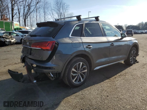 2022 Audi Q5 S line Premium Plus with VIN WA1EAAFY6N2104682, listed as a Copart auction lot 85463014 with 20,414 mi miles and Salvage Title. Bid and sale history available at carsss.com. Image 3.