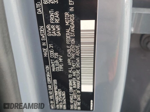 2023 Volvo XC90 Plus z VIN YV40621N9P1927309, wystawiony jako Copart lot #48553595 z przebiegiem 11 876 mil mil oraz Szkoda całkowita • Salvage title. Historia ofert i sprzedaży dostępna na DreamBid. Obrazek 13.
