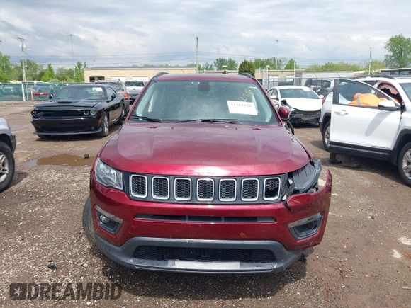2021 Jeep Compass Latitude with VIN 3C4NJDBBXMT504993, listed as a IAAI auction lot 42181872 with 56,053 mi miles and . Bid and sale history available at DreamBid. Image 12.