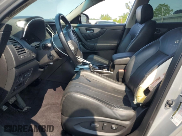 2014 Infiniti QX70 with VIN JN8CS1MW8EM411680, listed as a Copart auction lot 60350065 with 124,245 mi miles and Salvage title. Bid and sale history available at DreamBid. Image 7.