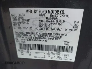 2011 Ford F-150 XL with VIN 1FTFX1EF0BFB60419, listed as a IAAI auction lot 42436655 with 211,359 mi miles and . Bid and sale history available at DreamBid. Image 9.