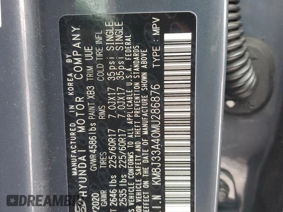 2021 Hyundai Tucson Value with VIN KM8J33A40MU286876, listed as a Copart auction lot 44753335 with Not Provided miles and Salvage Title. Bid and sale history available at DreamBid. Image 13.