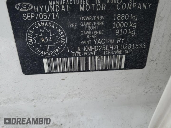 2014 Hyundai Elantra GT GL with VIN KMHD25LH7EU231533, listed as a Copart auction lot 43733985 with 95,689 mi miles and Salvage Title. Bid and sale history available at carsss.com. Image 12.