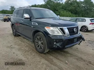 2017 Nissan Armada Platinum with VIN JN8AY2NF9H9302856, listed as a Copart auction lot 60226345 with 116,336 mi miles and Salvage title. Bid and sale history available at DreamBid. Image 14.