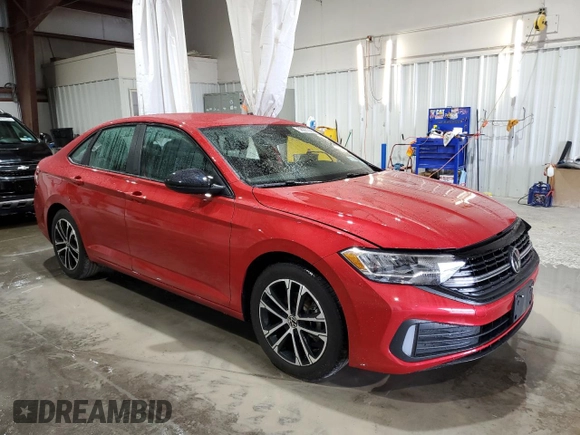 2024 Volkswagen Jetta Sport with VIN 3VWBM7BU2RM085503, listed as a Copart auction lot 58927395 with 1,846 mi miles and Salvage title. Bid and sale history available at DreamBid. Image 4.