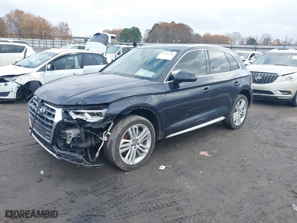 2018 Audi Q5 Premium Plus with VIN WA1BNAFYXJ2092411, listed as a IAAI auction lot 41051336 with 54,595 mi miles. Bid and sale history available at carsss.com. Image 2.