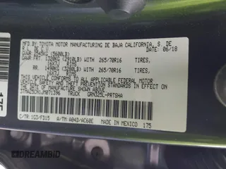 2018 Toyota Tacoma SR5 with VIN 3TMAZ5CN1JM071396, listed as a IAAI auction lot 42061640 with 122,148 mi miles and . Bid and sale history available at DreamBid. Image 9.