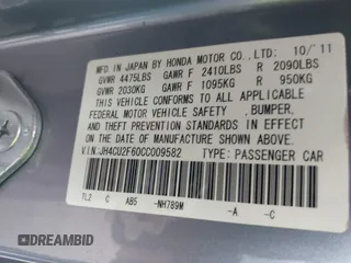 2012 Acura TSX Technology z VIN JH4CU2F60CC009582, wystawiony jako IAAI lot #42047816 z przebiegiem 148 126 mil mil oraz . Historia ofert i sprzedaży dostępna na DreamBid. Obrazek 9.