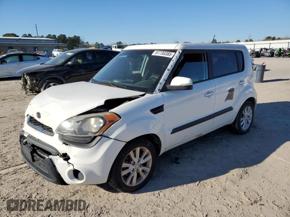 2012 Kia Soul + with VIN KNDJT2A69C7420099, listed as a Copart auction lot 87730385 with Not Provided miles and Salvage Title. Bid and sale history available at DreamBid. Image 1.