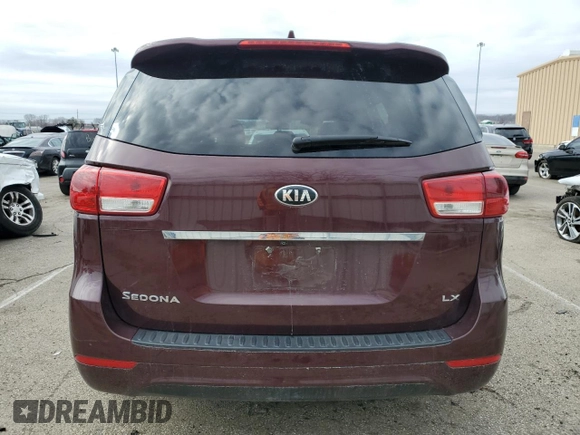 2017 Kia Sedona LX with VIN KNDMB5C16H6226582, listed as a Copart auction lot 47476845 with 163,479 mi miles and Salvage Title. Bid and sale history available at carsss.com. Image 6.