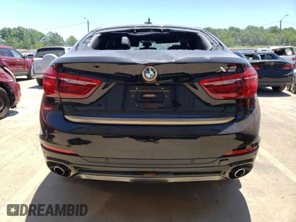 2017 BMW X6 sDrive35i with VIN 5UXKU0C33H0F99864, listed as a Copart auction lot 58706734 with 0 mi miles and Non Repairable. Bid and sale history available at carsss.com. Image 6.