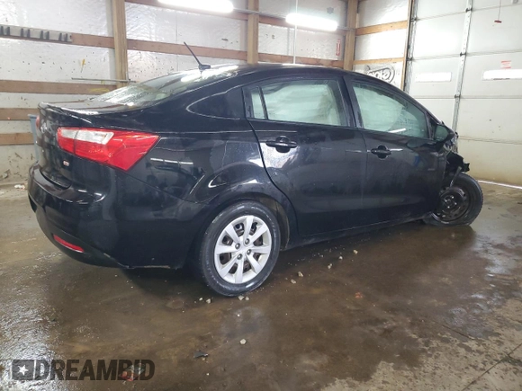 2012 Kia Rio LX with VIN KNADM4A32C6086335, listed as a Copart auction lot 44981535 with 145,806 mi miles and Salvage Title. Bid and sale history available at carsss.com. Image 3.