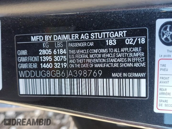 2018 Mercedes-Benz S 560 with VIN WDDUG8GB6JA398769, listed as a Copart auction lot 43329725 with 76,735 mi miles and Salvage Title. Bid and sale history available at carsss.com. Image 12.