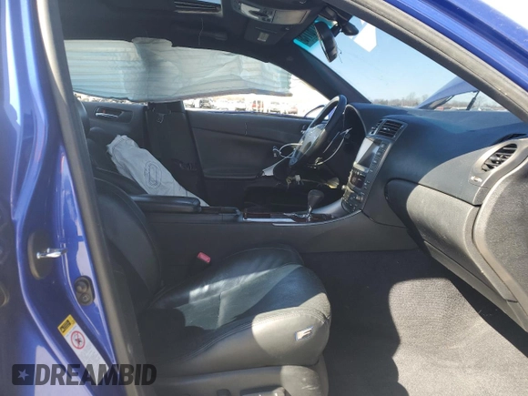 2008 Lexus IS F with VIN JTHBP262585004647, listed as a Copart auction lot 47167715 with 202,566 mi miles and Clean title. Bid and sale history available at DreamBid. Image 7.