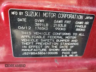 2013 Suzuki SX4 Crossover z VIN JS2YB5A38D6100035, wystawiony jako Copart lot #59970015 z przebiegiem 119 995 mil mil oraz Szkoda całkowita • Salvage title. Historia ofert i sprzedaży dostępna na DreamBid. Obrazek 12.