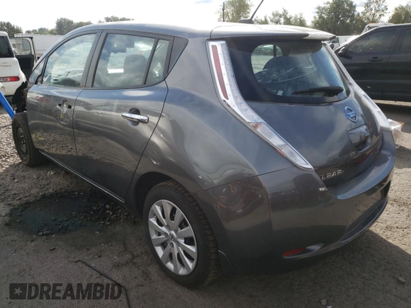 2016 Nissan LEAF S with VIN 1N4AZ0CP9GC310701, listed as a Copart auction lot 58972872 with 28,023 mi miles. Bid and sale history available at carsss.com. Image 3.