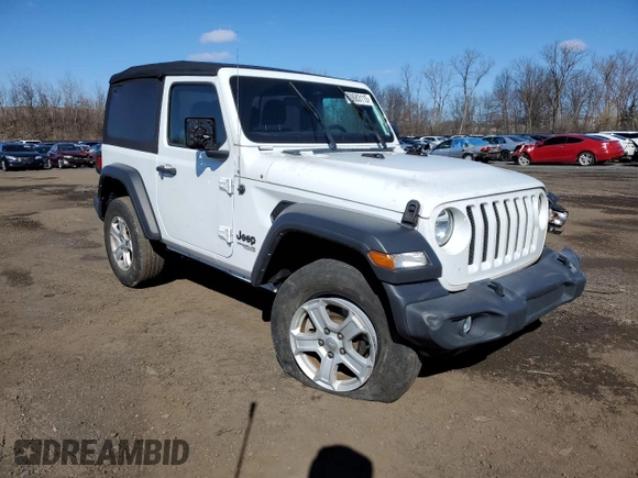 2021 Jeep Wrangler Sport S with VIN 1C4GJXANXMW751236, listed as a Copart auction lot 50683115 with 56,325 mi miles and Salvage Title. Bid and sale history available at DreamBid. Image 4.