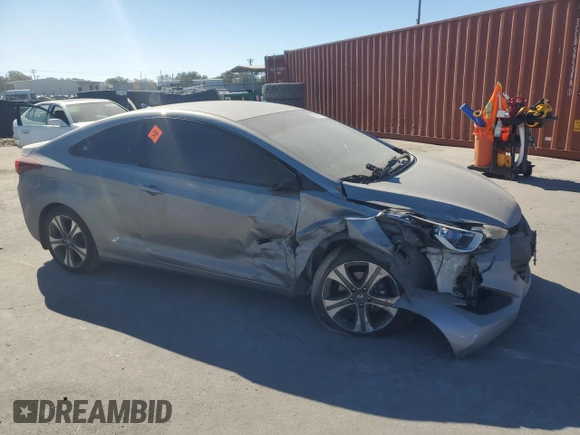 2014 Hyundai Elantra Coupe with VIN KMHDH6AH0EU029186, listed as a Copart auction lot 82584754 with 0 mi miles and Salvage Title. Bid and sale history available at carsss.com. Image 4.
