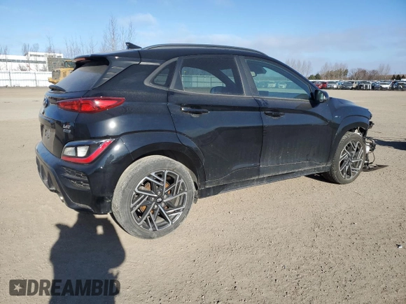 2023 Hyundai Kona N Line with VIN KM8K3CA30PU992830, listed as a Copart auction lot 85872864 with 32,365 mi miles and Salvage Title. Bid and sale history available at carsss.com. Image 3.